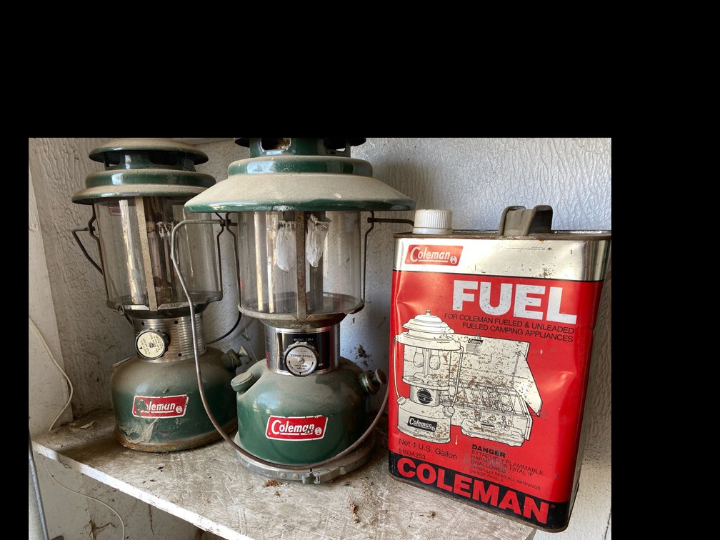 Coleman Lantern Lot of 2 & A Gallon of Coleman Lantern Fuel