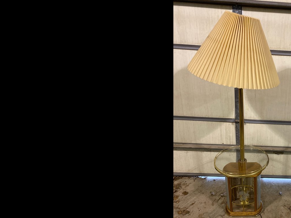 3-Way Side Table Floor Lamp with Glass Top
