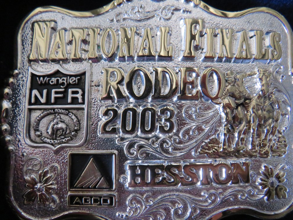 2003 Montana Silversmith’s Hesston NFR Belt Buckle, in original box