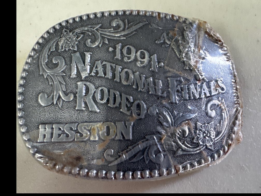 1991 Hesston National Finals Rodeo Belt Buckle