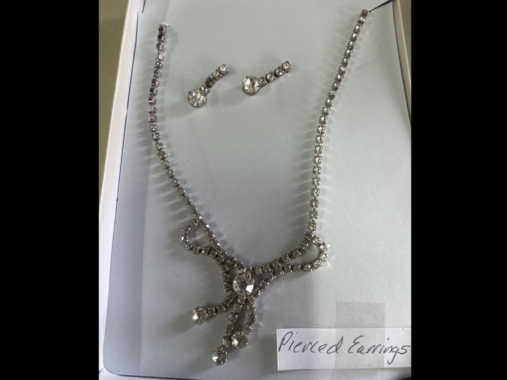 Costume, Rhinestone Choker Necklace and Earring  Set