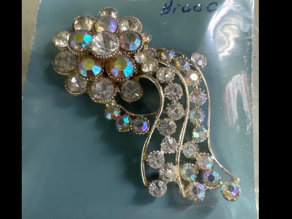 Aurora Borealis Rhinestone Brooch