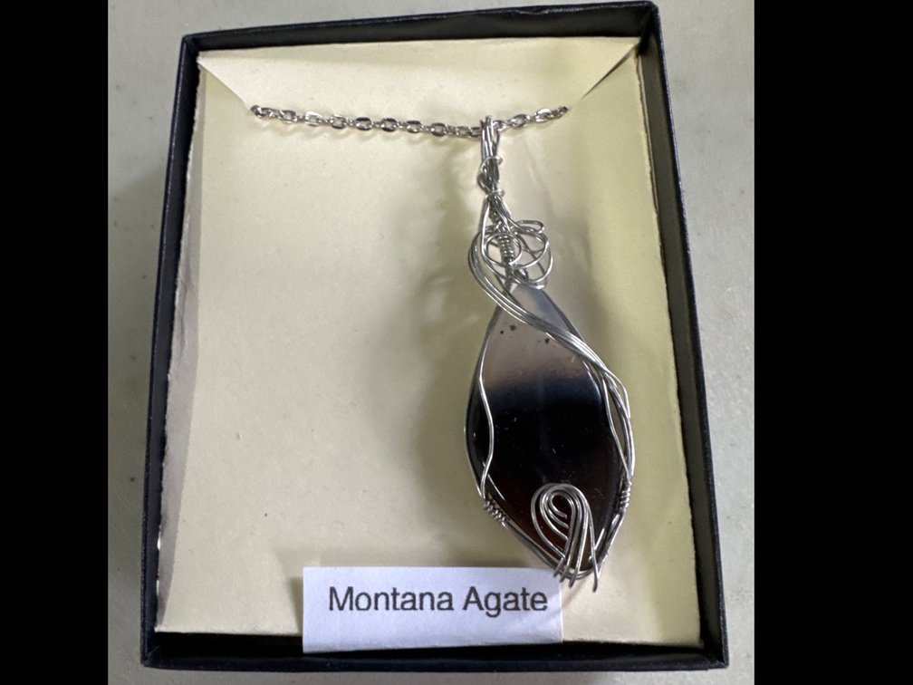 Handmade Wire Wrapped Montana Agate Necklace