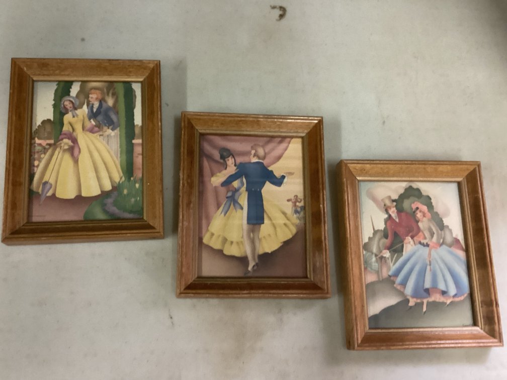 Lithograph Prints of Romantic Dancing Couple