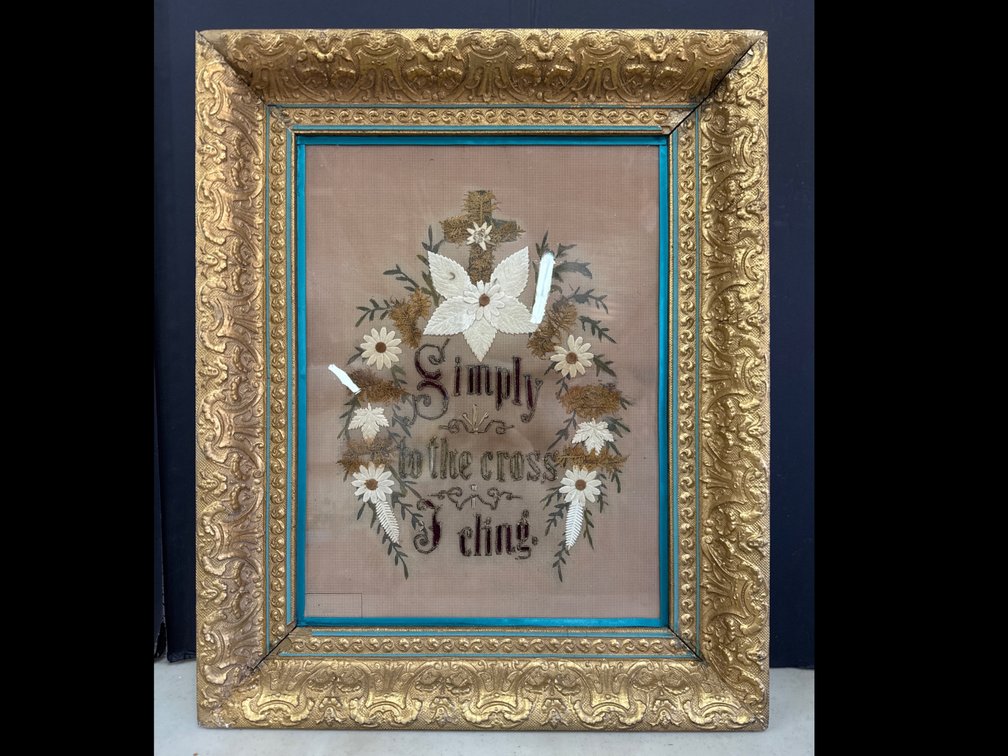 Simply To The Cross - I Cling, cross stitch/embroidered on perforated paper