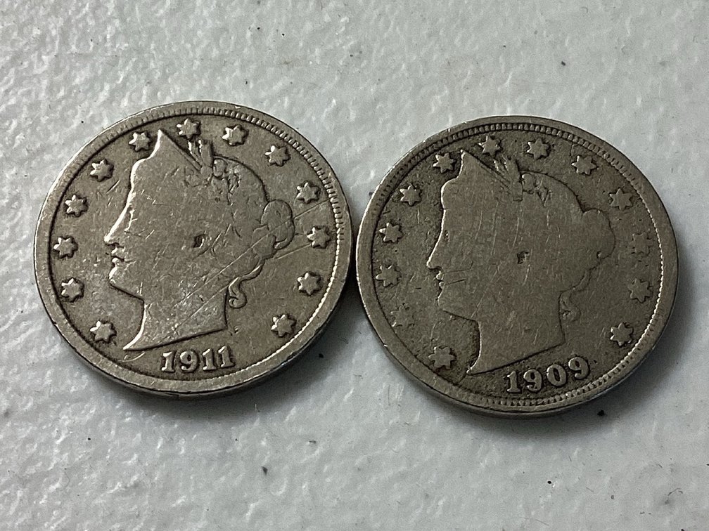 (2) Early 1900s Liberty Head V Nickels