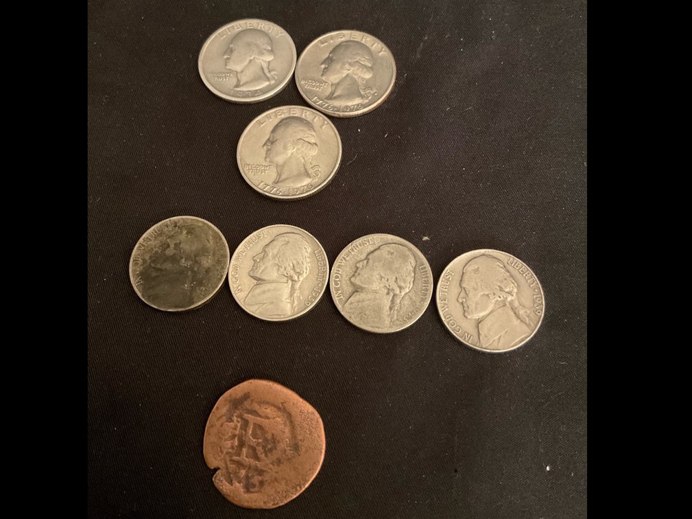 1934P, 1976P, 1976D Quarters, 2-1939P, 2-1943S Nickels, & Unknown Copper Coin