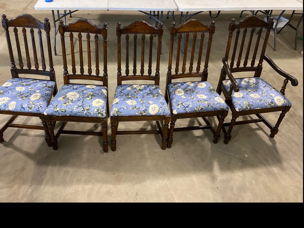 English Oak Dining Chair Lot of 5