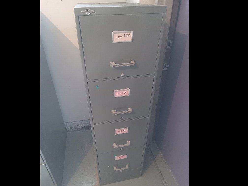 15x28x53" 4 Drawer Metal Filing Cabinet