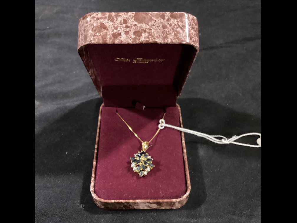 Sterling and Gold Saphire Necklace