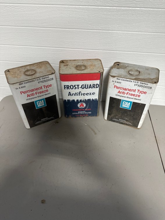 Three Vintage Antifreeze Cans