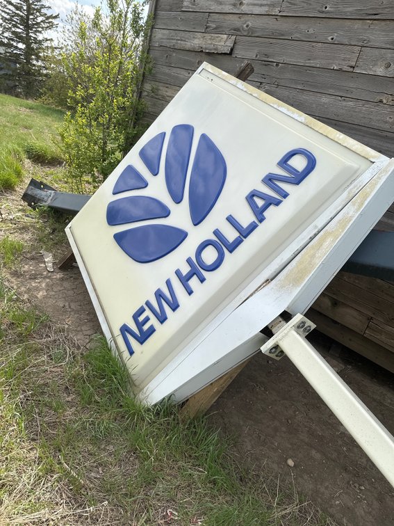 Two Sided 6’x 6’ New Holland Sign w/ Pole