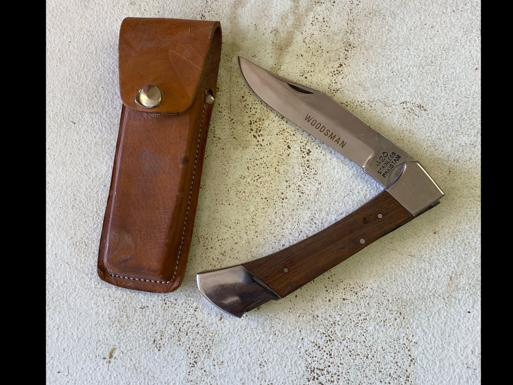 Woodsman 420 Stainless Steel Lock Back Knife with Sheath