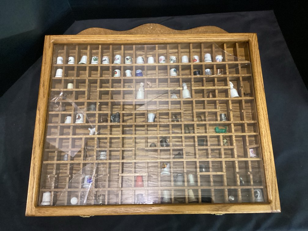 Thimble Shadow Box With Contents