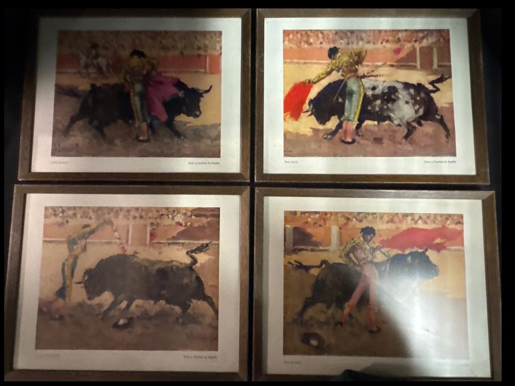 Matador Executing A “ Pose” Maneuver Duriing A Bull Fight In Fight