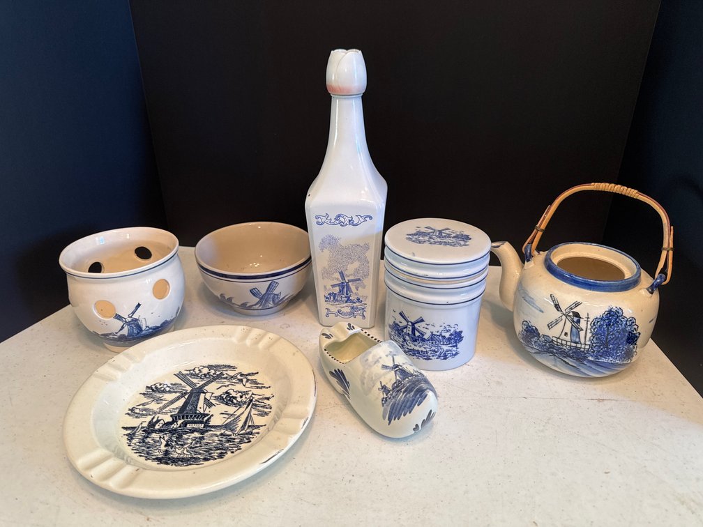 Delft Style Blue & White Pottery