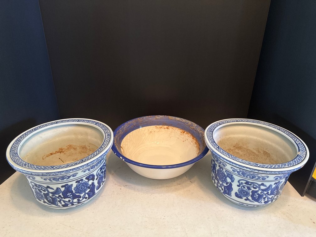 Blue & White Planters/Bowl