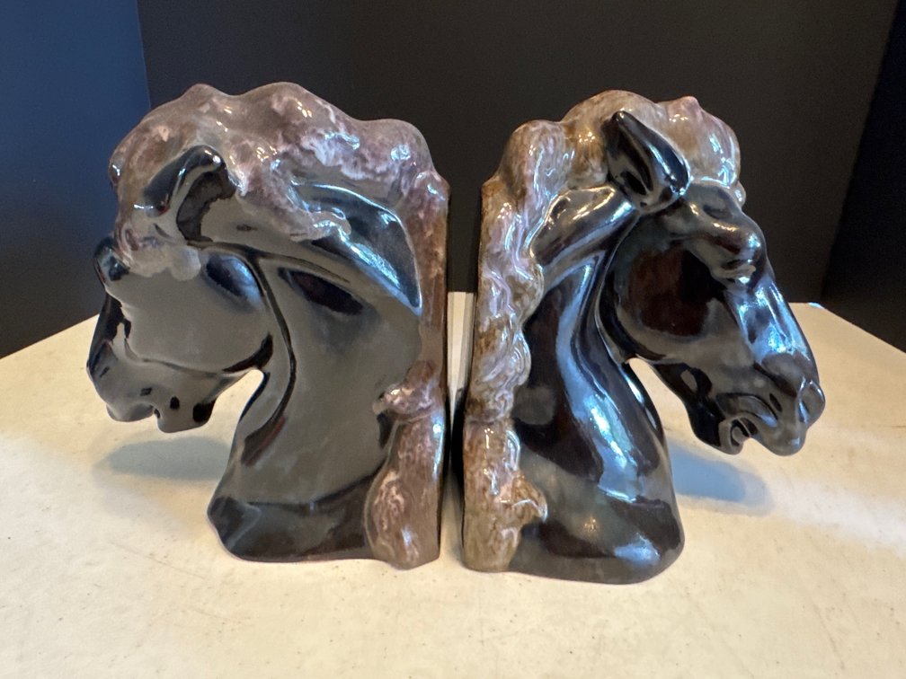 Ceramic Horse Book Ends
