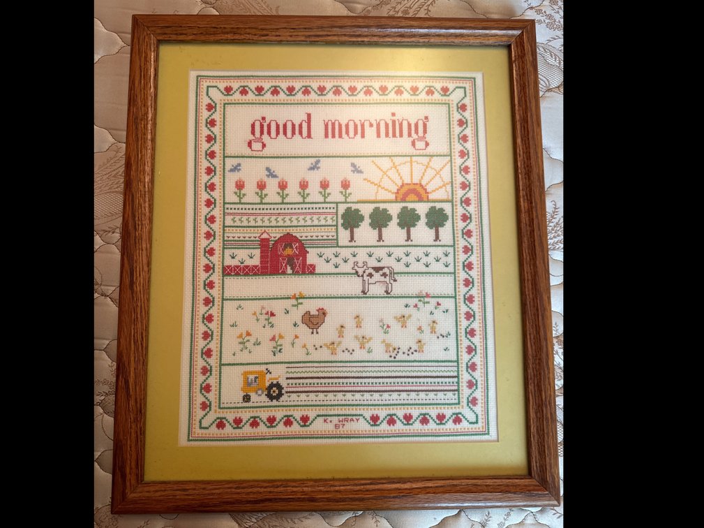 Cross Stitch Farm Scene Picture