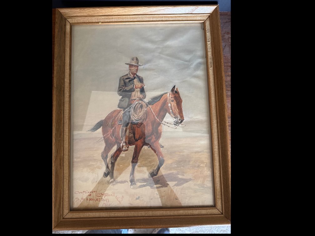 CM Russell- Russell On Red Bird Print