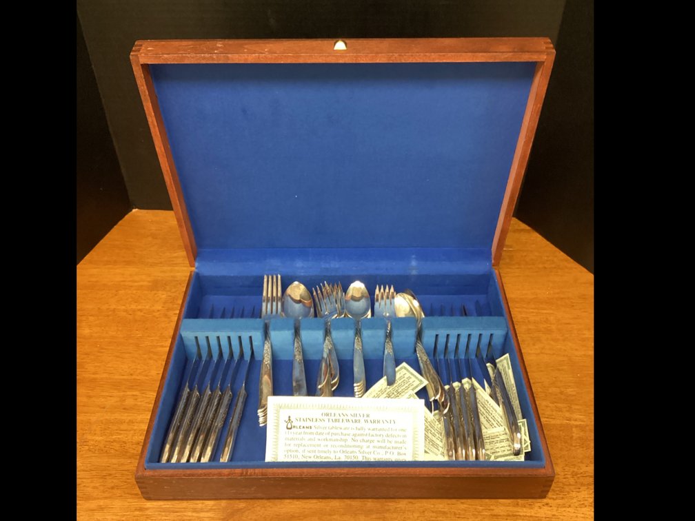 Orleans Stainless Silverware & Wood Box