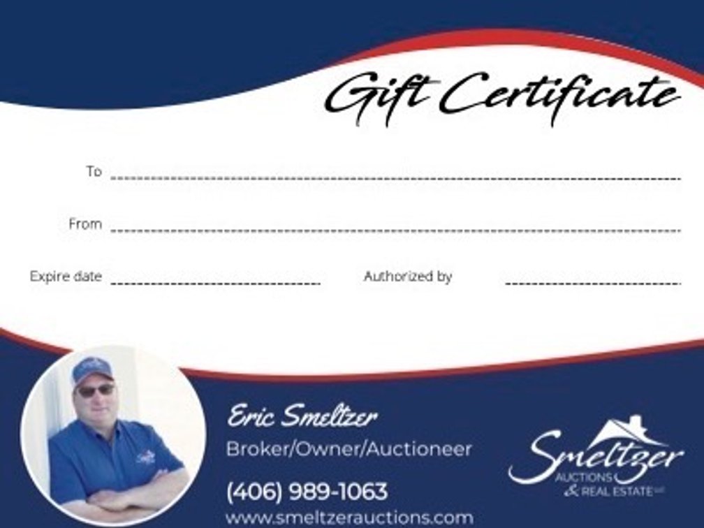 Smeltzer Auctions $25 Gift Certificate