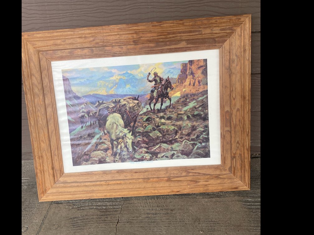 Framed Western Print “When Mules Wear Diamonds”