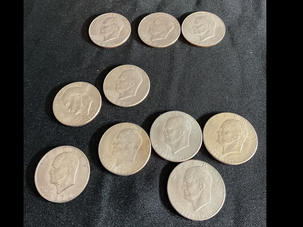 1972, 1976,1977, & 1978 Eisenhower Dollars