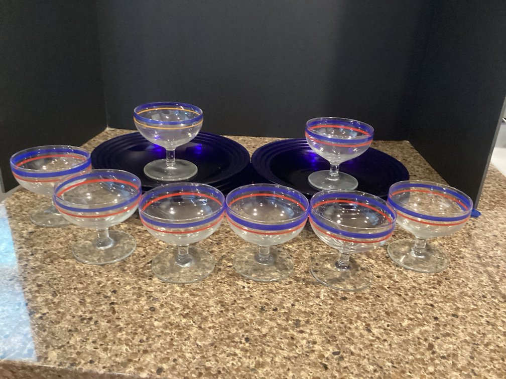 Cobalt Blue Salad Dishes, & Dessert Cups