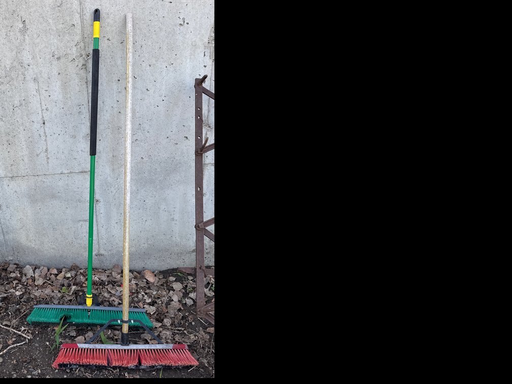 Two Push Brooms