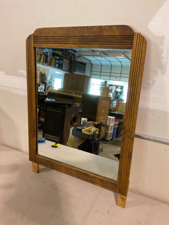 23.5” x 29” Wood Framed Vanity Mirror