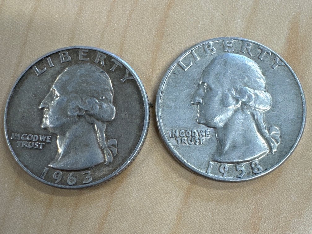 Washington Quarters Denver Mint - 1958, 1963