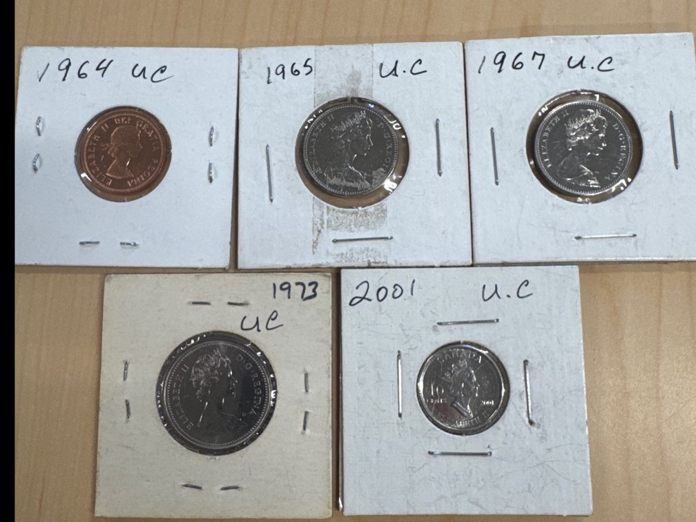 Uncirculated Canadian Coins- Various Years