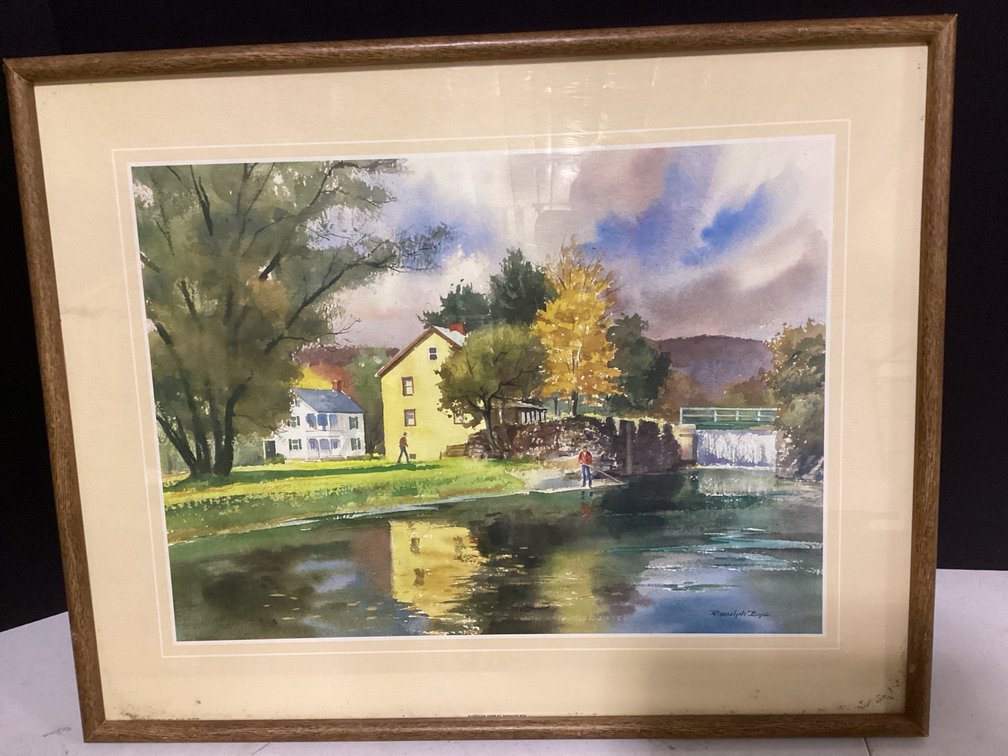 Riverside Cottage Scene Picture