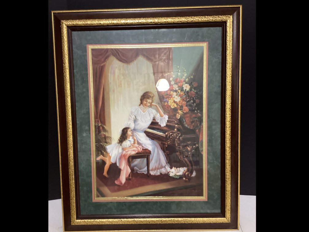 Woman at Piano With Young Girl Picture