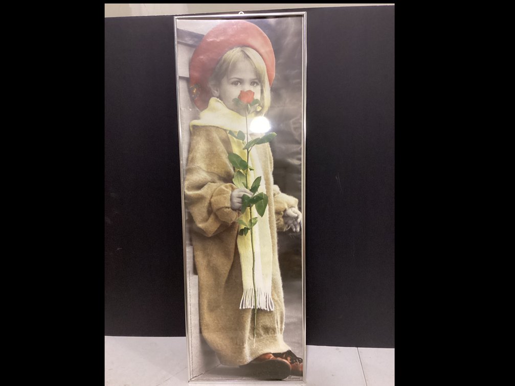 Little Girl Holding a Rose Picture