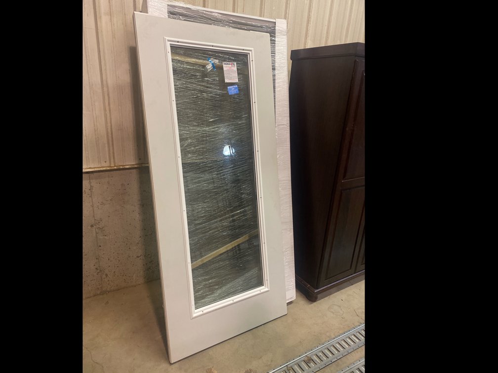 36” Glass Panel Insulated Steel Entry Door with Frame