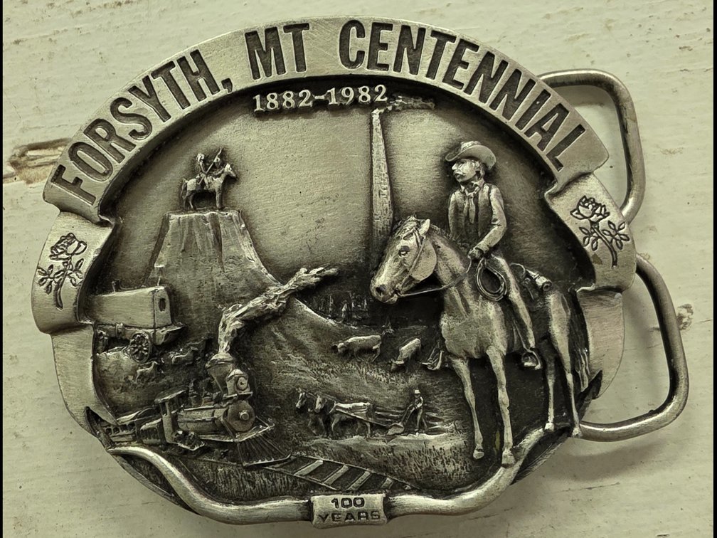 Forsyth  Mt Centennial  Beltbuckle 1882-1982