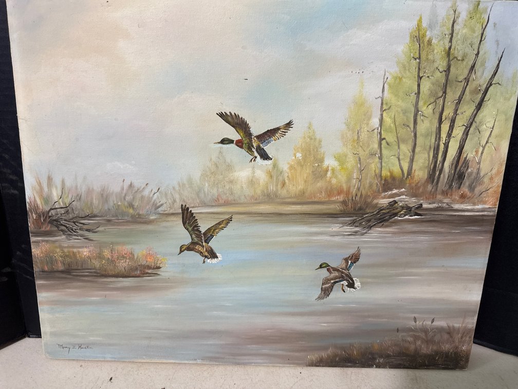 Oil Painting Of Mallard Ducks