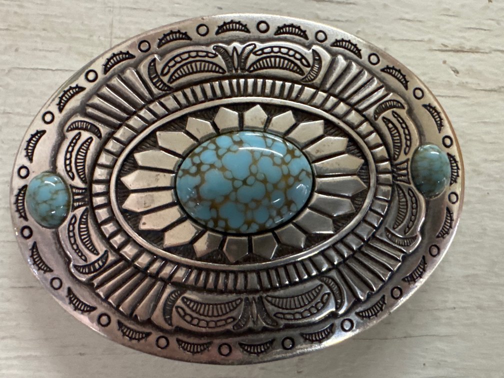 Faux Turquoise Color Belt Buckle