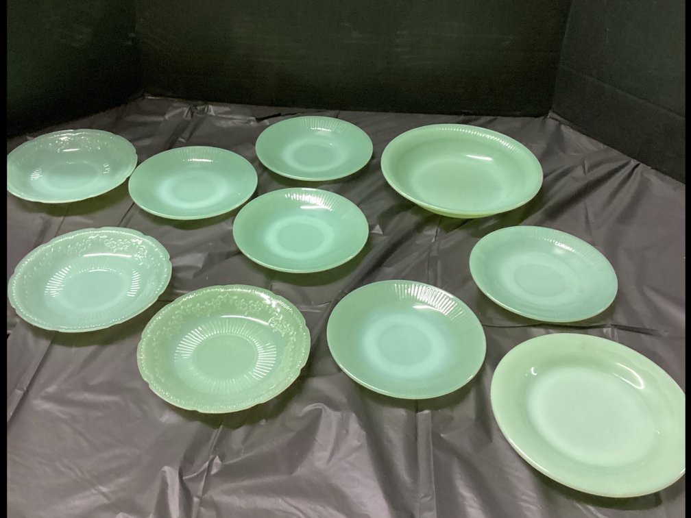 Jadeite Plates & Bowl