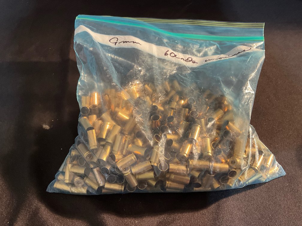 Unprimed 9mm Brass Casings (600)