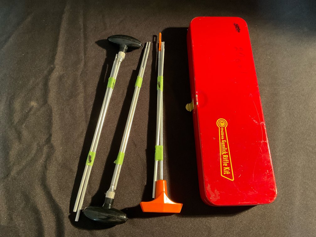 3-.22 Rifle Cleaning Rods W/ Metal Outers Cleaning Kit Box