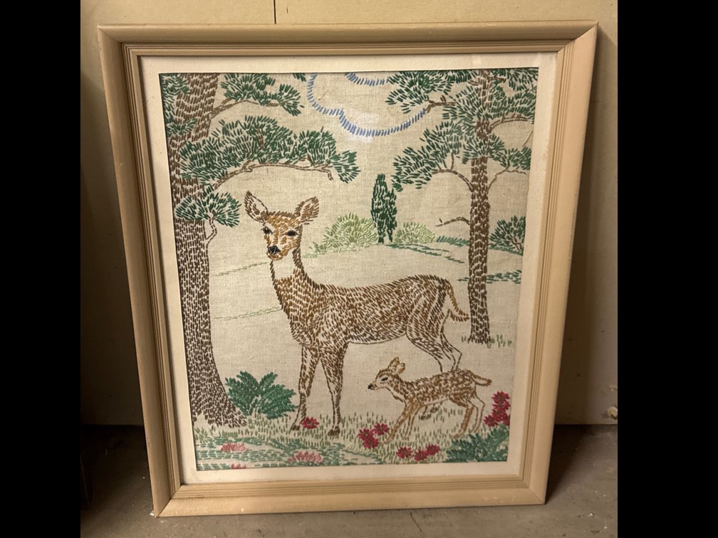 Needle Point Embroidery Picture Of Wild Life