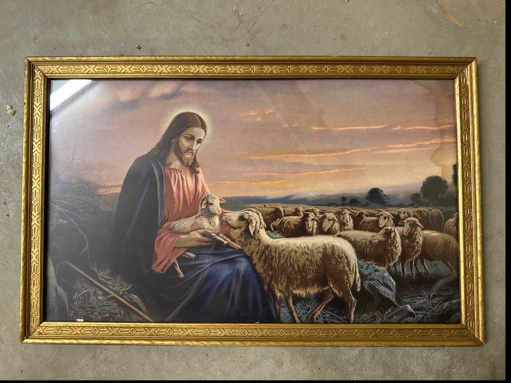 Jesus Christ As The Good Shepard Tending To The Lambs