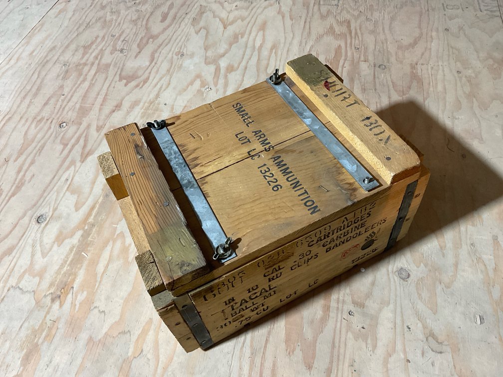 Korean War Era .30 Cal. Carbine Wood Ammo Box