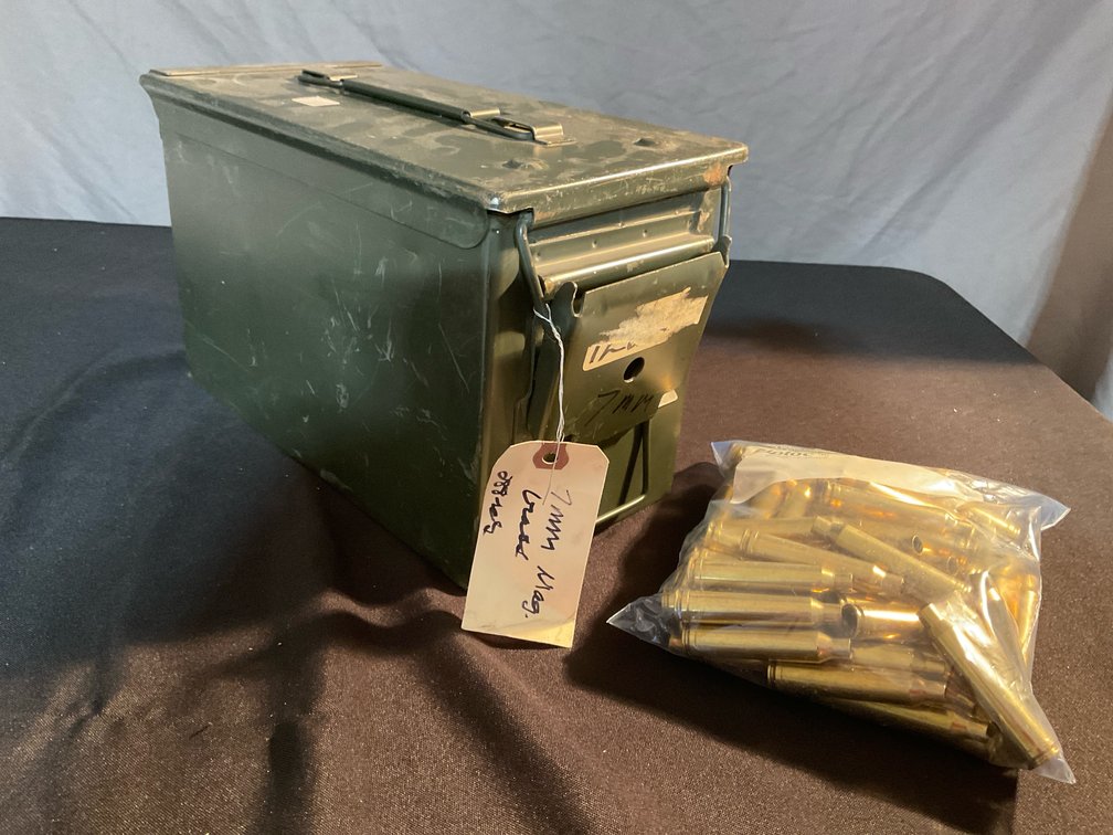 Ammo Box W/ 7mm REM MAG Brass Casings (288)