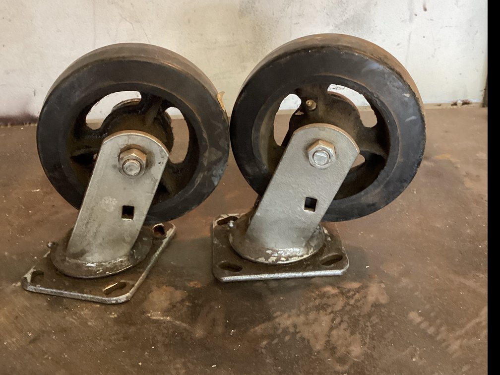 Rubber Tire Heavy Duty Casters Lot of 2