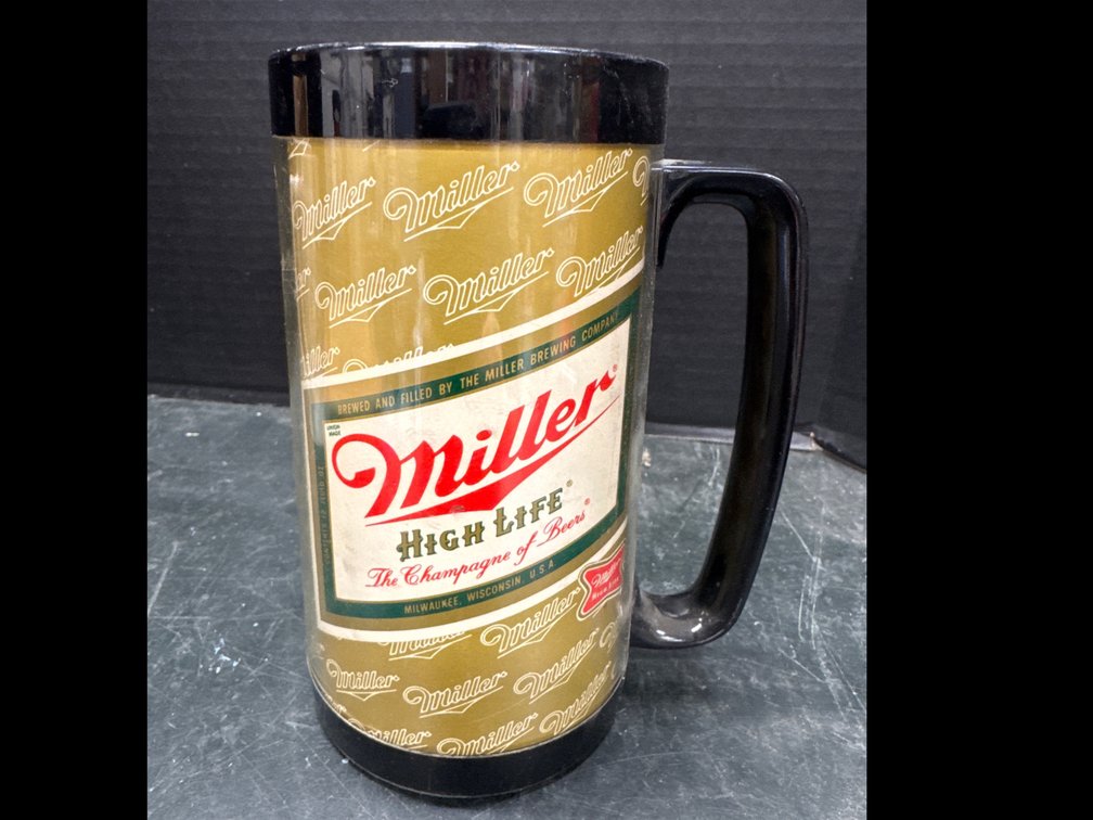 1970s insulated plastic Miller highlife mug