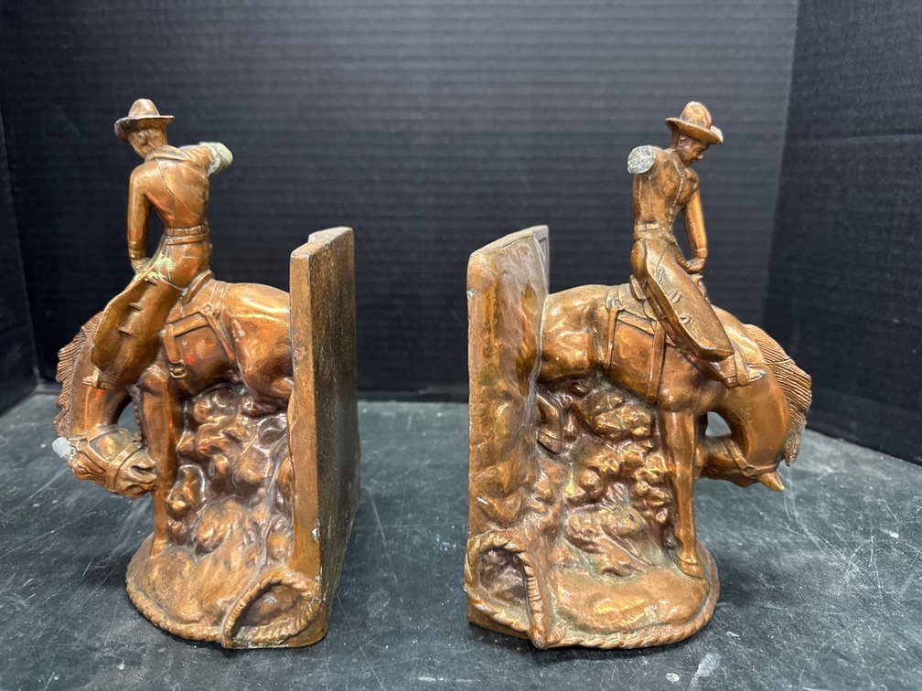 Copper Finish Metal Cowboy Bookends
